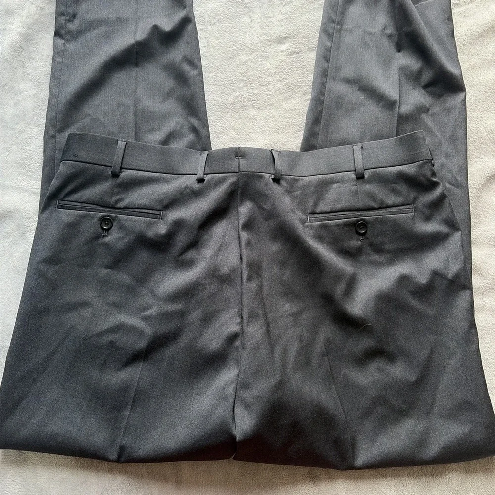 Brooks Brothers BrooksFlex Regent Fit Wool Dress Pants 40x30 Gray Reda Exclusive